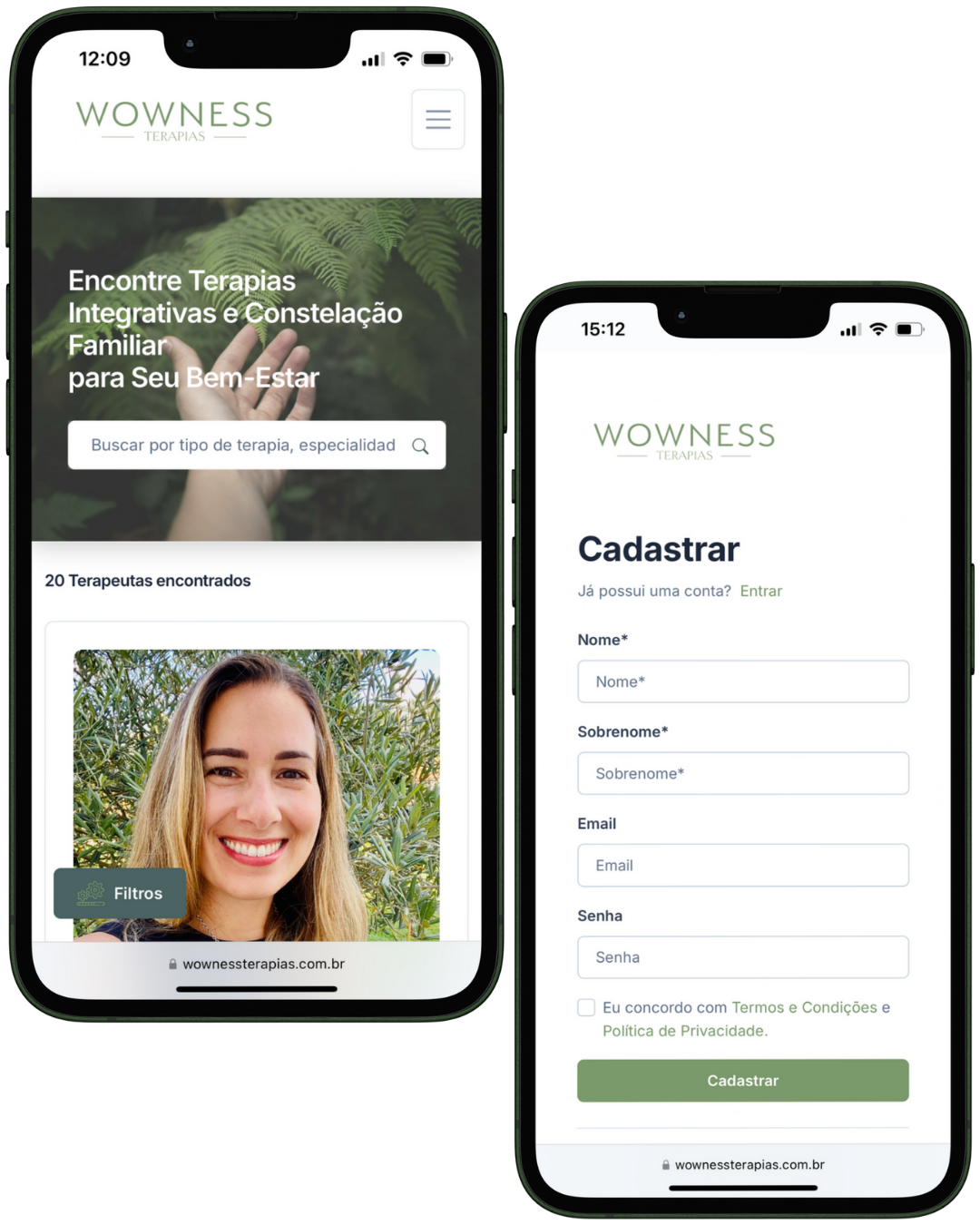 Aplicativo Wowness em celulares